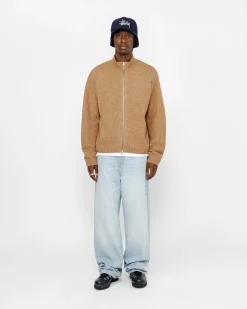 FULL ZIP BRUSHED MERINO SWEATER