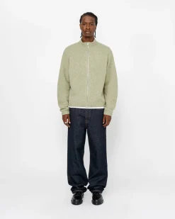 FULL ZIP BRUSHED MERINO SWEATER