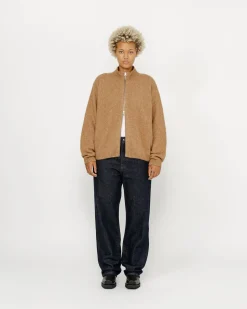 FULL ZIP BRUSHED MERINO SWEATER