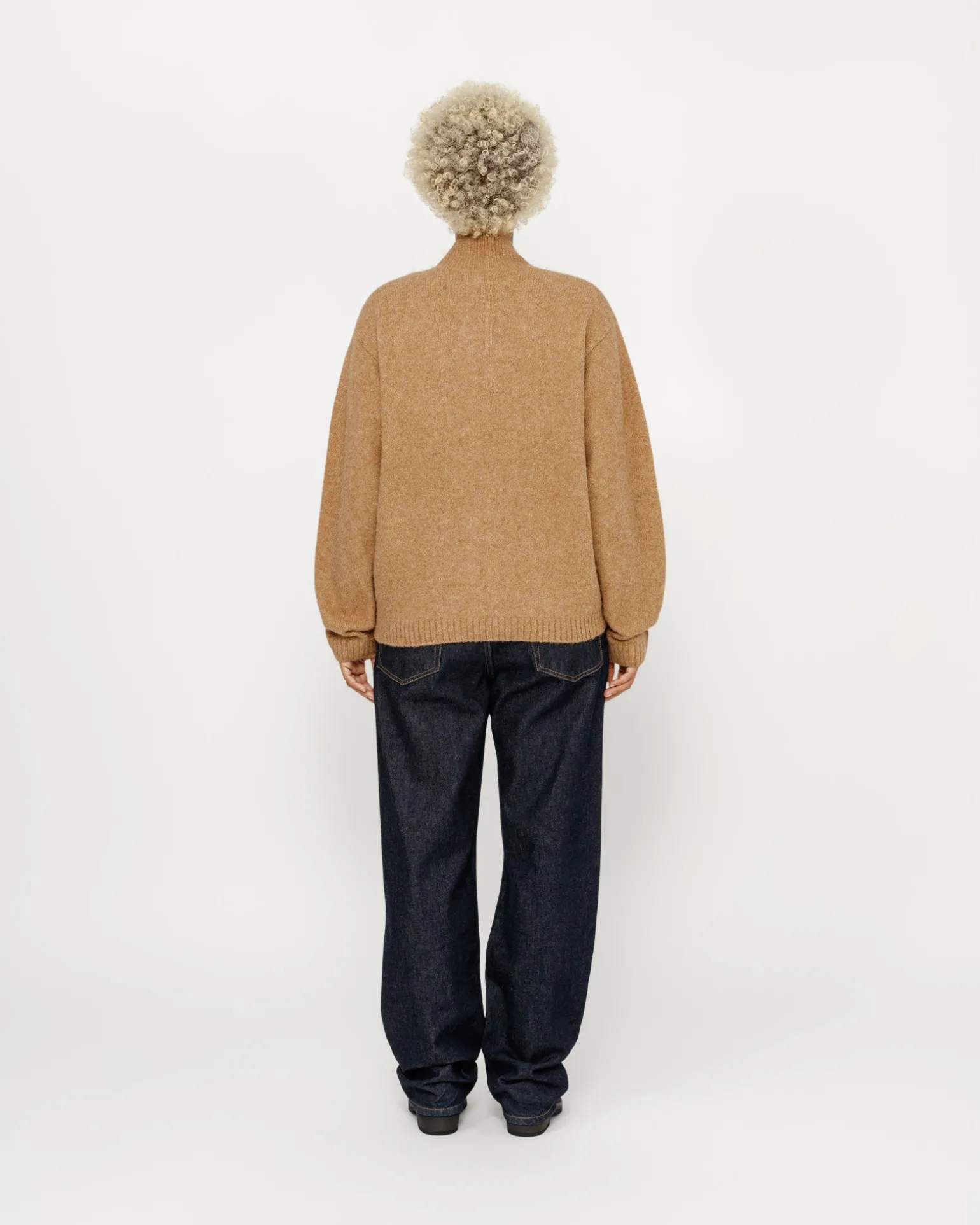 FULL ZIP BRUSHED MERINO SWEATER