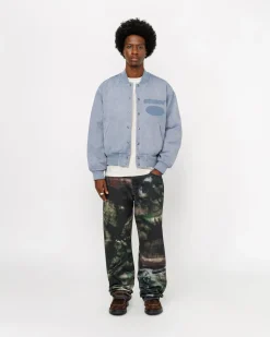 GHOST LOGO CANVAS VARSITY JACKET
