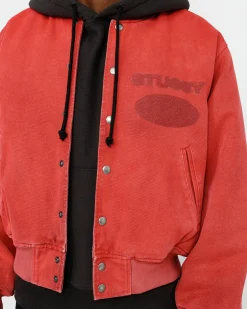 GHOST LOGO CANVAS VARSITY JACKET