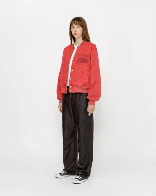 GHOST LOGO CANVAS VARSITY JACKET