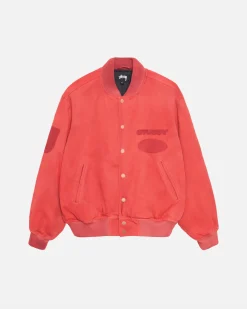 GHOST LOGO CANVAS VARSITY JACKET