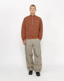 HALF ZIP MOCK NECK SWEATER