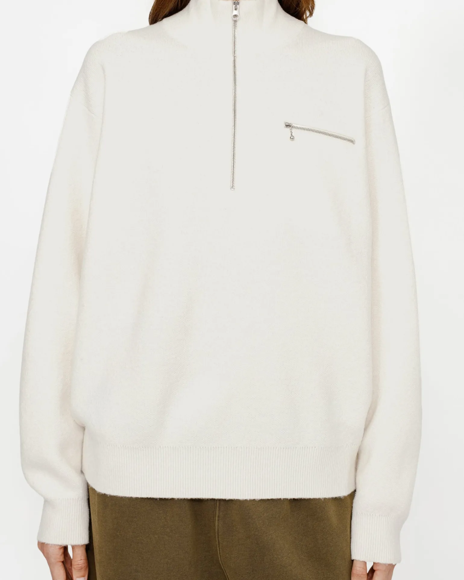 HALF ZIP MOCK NECK SWEATER