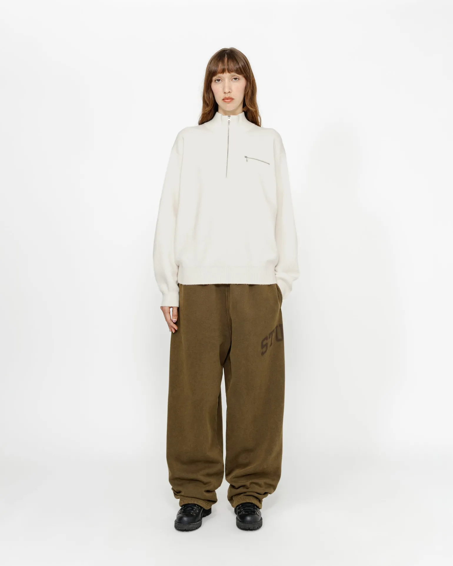 HALF ZIP MOCK NECK SWEATER