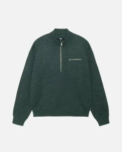 HALF ZIP MOCK NECK SWEATER