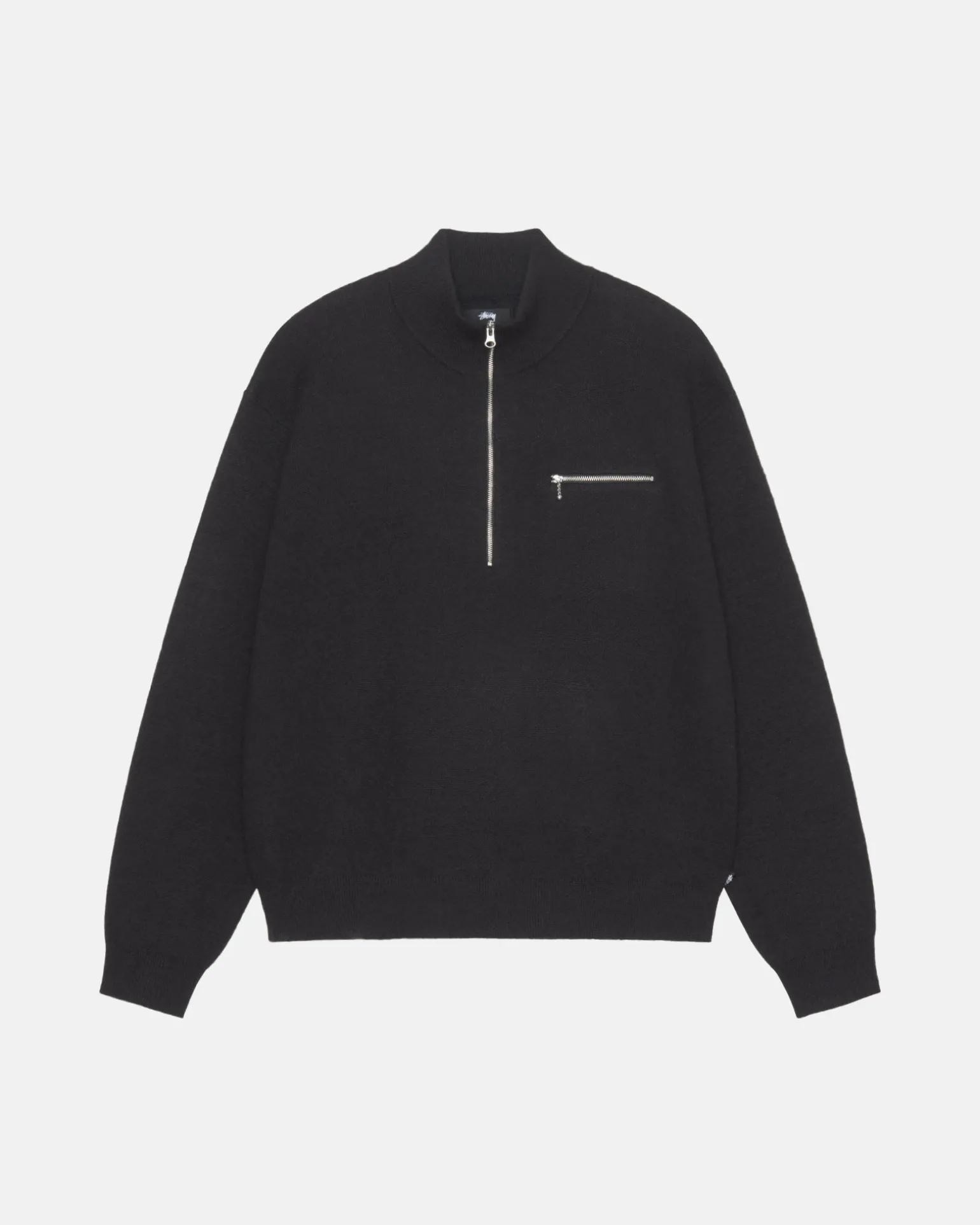 HALF ZIP MOCK NECK SWEATER