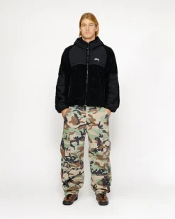 SHERPA PANELED HOODED JACKET