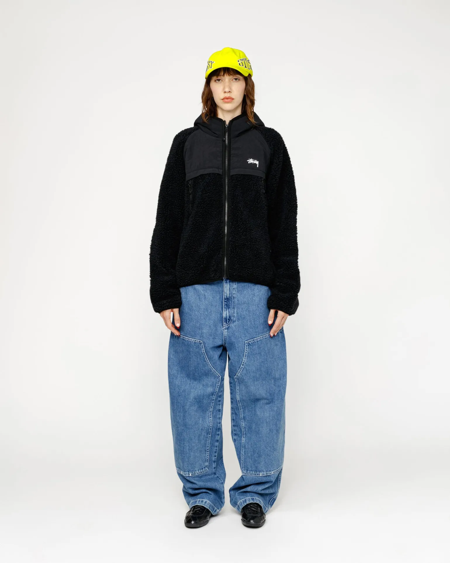 SHERPA PANELED HOODED JACKET