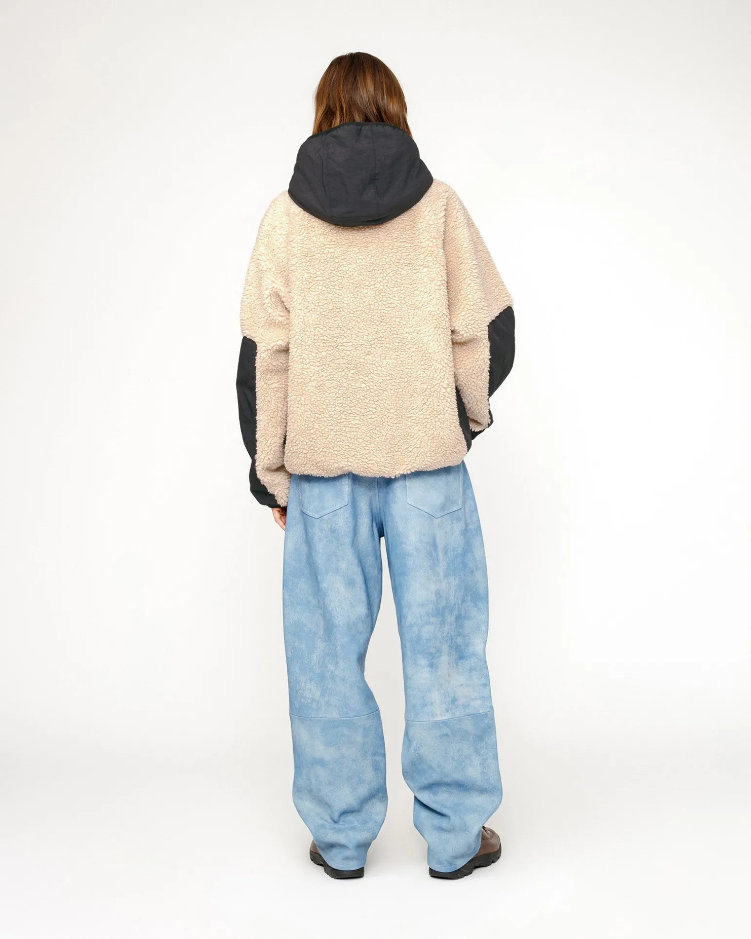 SHERPA PANELED HOODED JACKET