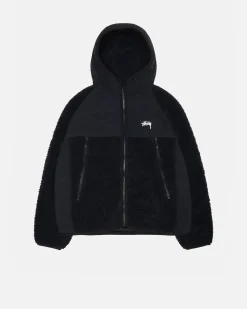 SHERPA PANELED HOODED JACKET