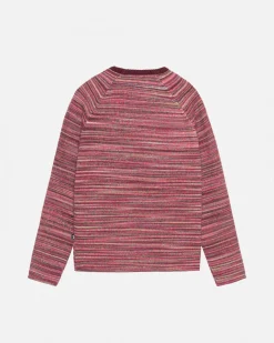 TEXTURED KNIT CONTRAST COLLAR CREW
