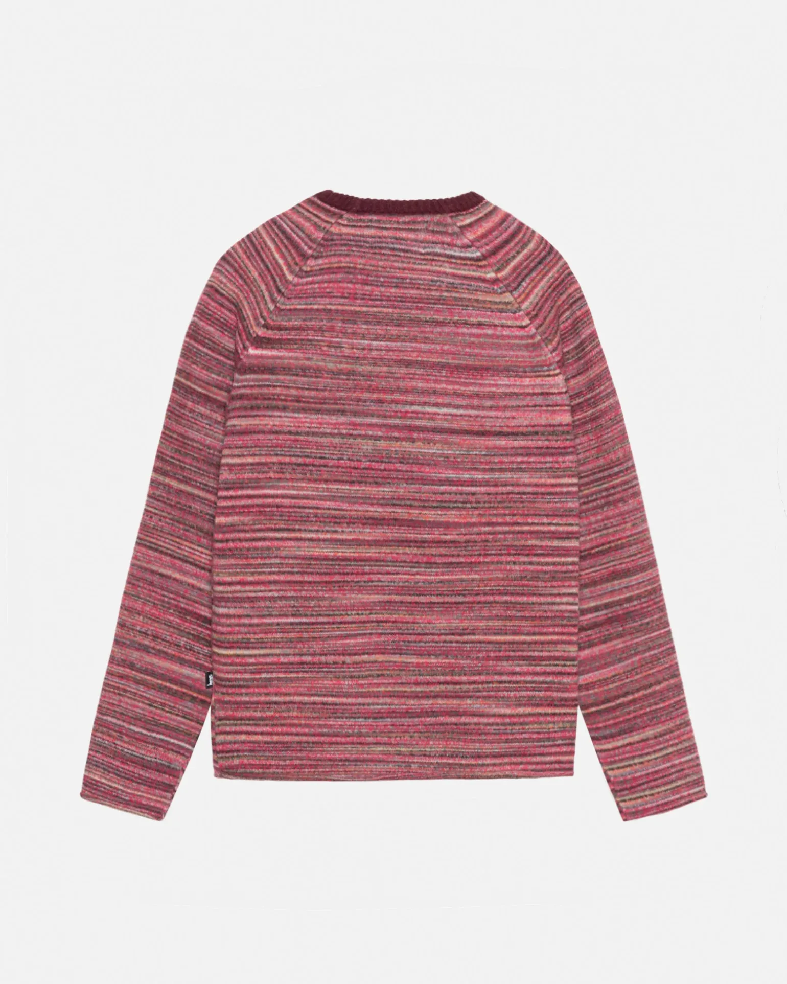 TEXTURED KNIT CONTRAST COLLAR CREW