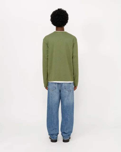 2 TONE COTTON MESH CREW
