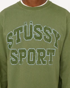 2 TONE COTTON MESH CREW