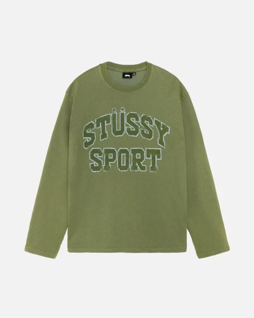 2 TONE COTTON MESH CREW