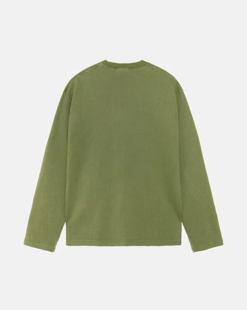 2 TONE COTTON MESH CREW