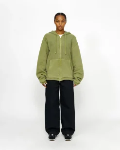 WAFFLE LINED ZIP HOODIE