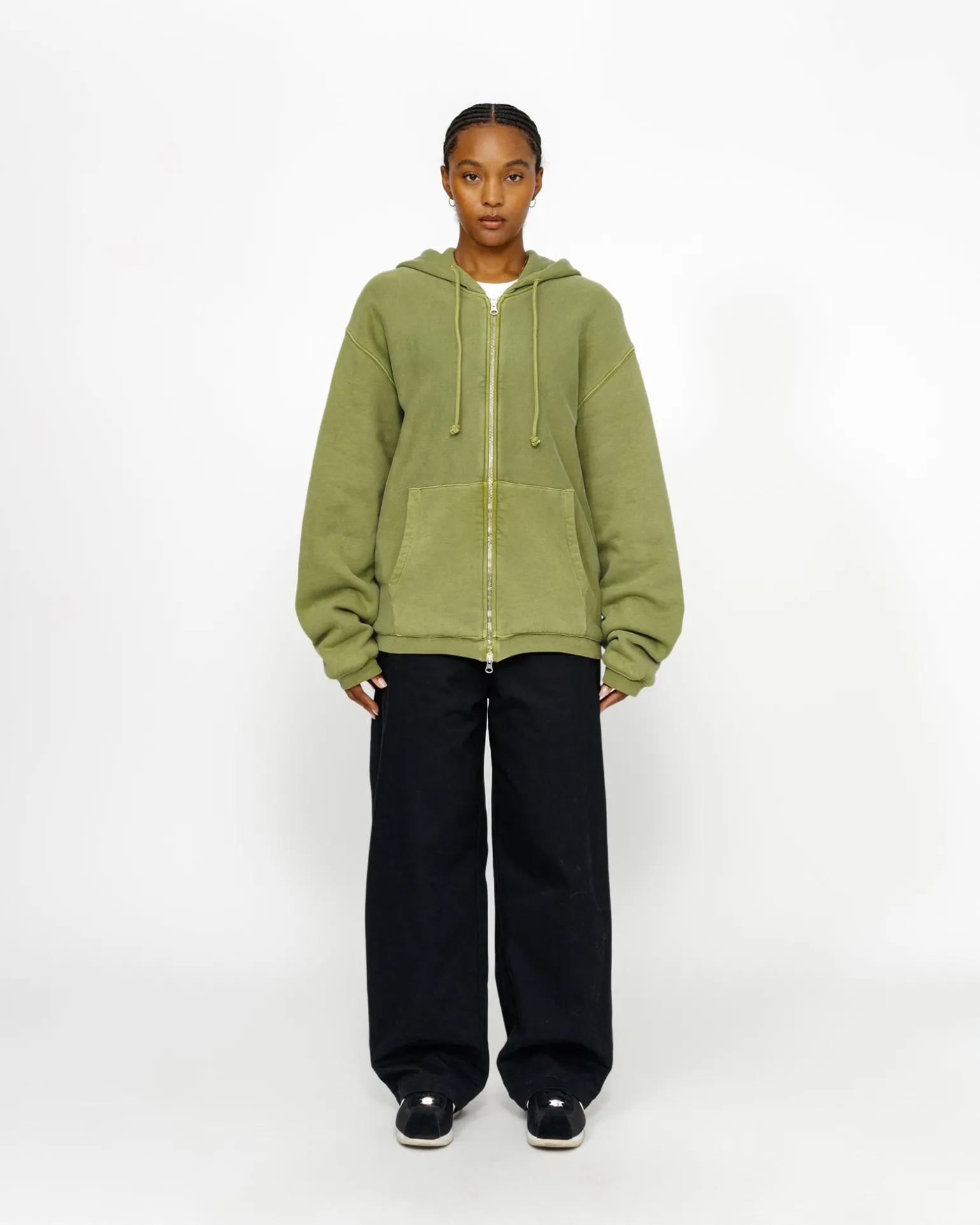 WAFFLE LINED ZIP HOODIE