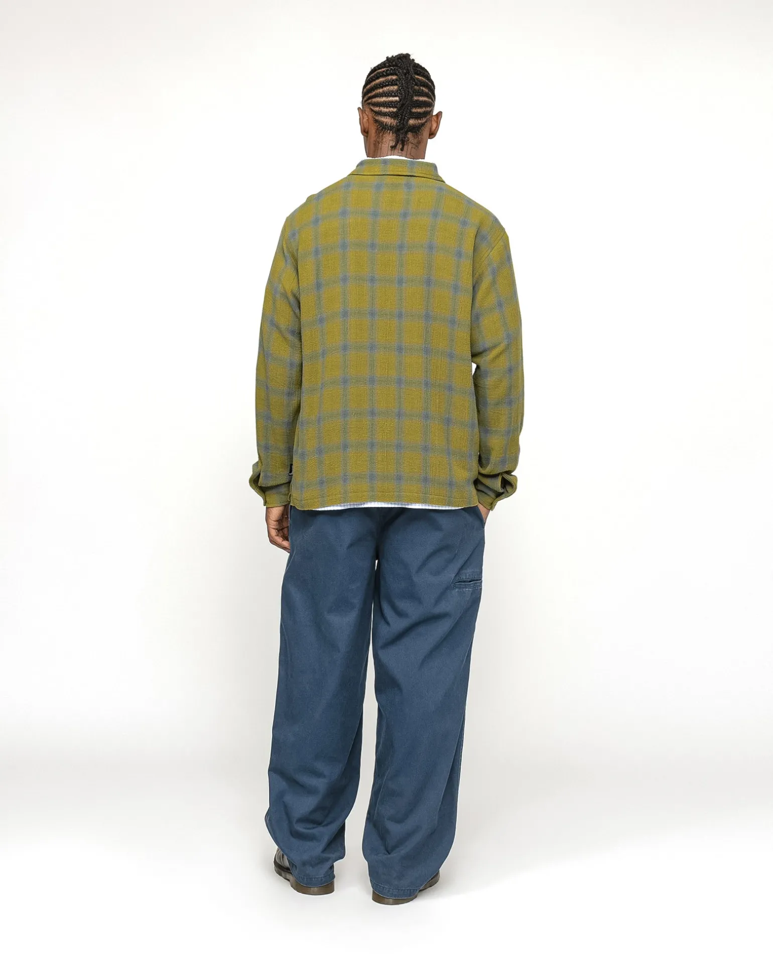 ZIP SHIRT TWISTED YARN PLAID