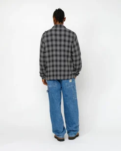 ZIP SHIRT TWISTED YARN PLAID