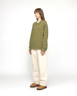 ZIP SHIRT TWISTED YARN PLAID