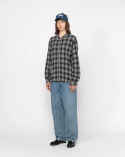 ZIP SHIRT TWISTED YARN PLAID